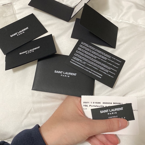 ❌Sold❌Saint Laurent Cassandre Matelasse Envelope LeatherWalletonChain NudePowder - Picture 16 of 16